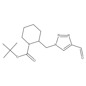 tert-butyl 2-((4-formyl-1H-1,2,3-triazol-1-yl)methyl)piperidine-1-carboxylate Structure