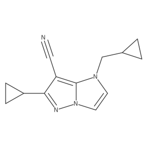 6-cyclopropyl-1-(cyclopropylmethyl)imidazo[1,2-b]pyrazole-7-carbonitrile结构式