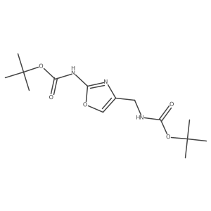 2-(Boc-amino)-4-[(Boc-amino)methyl]oxazole结构式