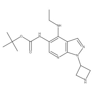 tert-butyl N-[1-(azetidin-3-yl)-4-(ethylamino)-1H-pyrazolo[3,4-b]pyridin-5-yl]carbamate结构式