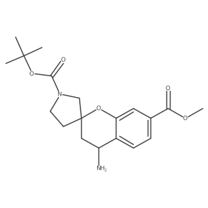 1'-Tert-butyl 7-methyl 4-amino-3,4-dihydrospiro[1-benzopyran-2,3'-pyrrolidine]-1',7-dicarboxylate结构式