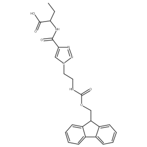 (2R)-2-({1-[2-({[(9H-fluoren-9-yl)methoxy]carbonyl}amino)ethyl]-1H-1,2,3-triazol-4-yl}formamido)butanoic acid结构式