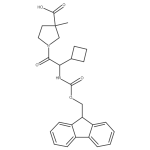 1-[2-cyclobutyl-2-({[(9H-fluoren-9-yl)methoxy]carbonyl}amino)acetyl]-3-methylpyrrolidine-3-carboxylic acid Structure