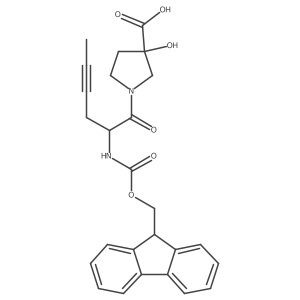 1-[2-({[(9H-fluoren-9-yl)methoxy]carbonyl}amino)hex-4-ynoyl]-3-hydroxypyrrolidine-3-carboxylic acid结构式