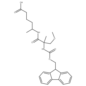 5-[2-({[(9H-fluoren-9-yl)methoxy]carbonyl}amino)-2-(methoxymethyl)propanamido]hexanoic acid结构式