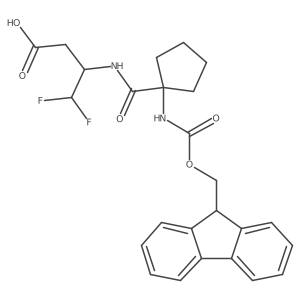 3-{[1-({[(9H-fluoren-9-yl)methoxy]carbonyl}amino)cyclopentyl]formamido}-4,4-difluorobutanoic acid结构式