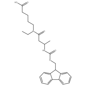 5-[N-ethyl-3-({[(9H-fluoren-9-yl)methoxy]carbonyl}amino)butanamido]pentanoic acid结构式