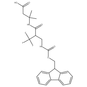 3-{2-[({[(9H-fluoren-9-yl)methoxy]carbonyl}amino)methyl]-3,3,3-trifluoropropanamido}-3-methylbutanoic acid Structure