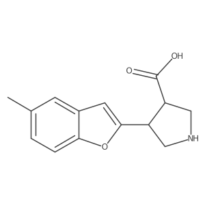 4-(5-Methyl-1-benzofuran-2-yl)pyrrolidine-3-carboxylic acid结构式
