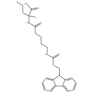 2-{2-[2-({[(9H-fluoren-9-yl)methoxy]carbonyl}amino)ethoxy]acetamido}-2-methylpentanoic acid Structure