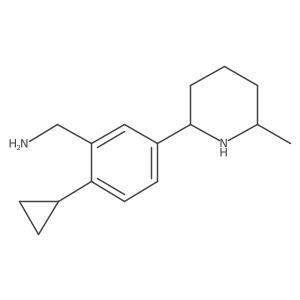 [2-Cyclopropyl-5-(6-methylpiperidin-2-yl)phenyl]methanamine结构式