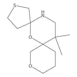 13,13-Dimethyl-6,9-dioxa-2-thia-15-azadispiro[4.1.5^{7}.3^{5}]pentadecane结构式