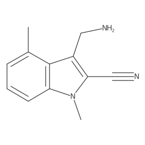 3-(aminomethyl)-1,4-dimethyl-1H-indole-2-carbonitrile结构式