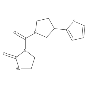 1-[3-(2-thienyl)pyrrolidine-1-carbonyl]imidazolidin-2-one结构式