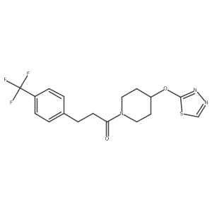 1-[4-(1,3,4-Thiadiazol-2-yloxy)piperidin-1-yl]-3-[4-(trifluoromethyl)phenyl]propan-1-one结构式