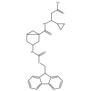rac-3-cyclopropyl-3-{[(1R,3R,5R)-3-({[(9H-fluoren-9-yl)methoxy]carbonyl}amino)bicyclo[3.1.0]hexan-1-yl]formamido}propanoic acid Structure