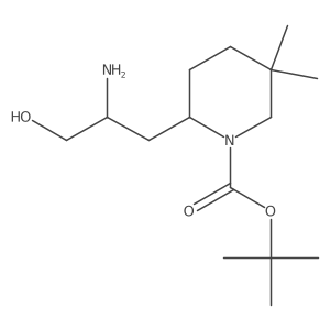 Tert-butyl 2-(2-amino-3-hydroxypropyl)-5,5-dimethylpiperidine-1-carboxylate结构式
