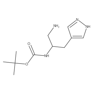 tert-butyl N-[1-amino-3-(1H-pyrazol-4-yl)propan-2-yl]carbamate结构式