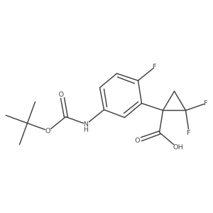 1-(5-{[(Tert-butoxy)carbonyl]amino}-2-fluorophenyl)-2,2-difluorocyclopropane-1-carboxylic acid Structure