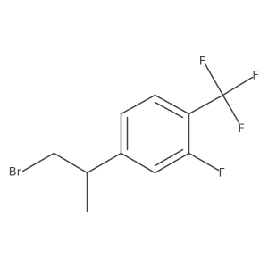 4-(1-Bromopropan-2-yl)-2-fluoro-1-(trifluoromethyl)benzene结构式