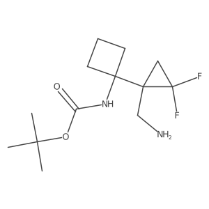 tert-butyl N-{1-[1-(aminomethyl)-2,2-difluorocyclopropyl]cyclobutyl}carbamate Structure