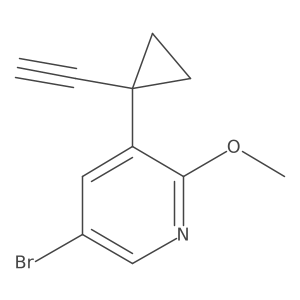 5-Bromo-3-(1-ethynylcyclopropyl)-2-methoxypyridine结构式