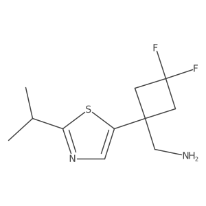 {3,3-Difluoro-1-[2-(propan-2-yl)-1,3-thiazol-5-yl]cyclobutyl}methanamine Structure