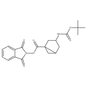 rac-1,3-dioxo-2,3-dihydro-1H-isoindol-2-yl (1R,3R,5R)-3-{[(tert-butoxy)carbonyl]amino}bicyclo[3.1.0]hexane-1-carboxylate结构式