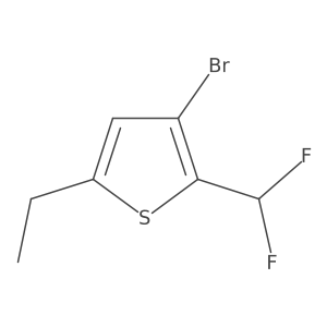 3-Bromo-2-(difluoromethyl)-5-ethylthiophene结构式