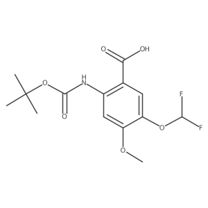 2-{[(Tert-butoxy)carbonyl]amino}-5-(difluoromethoxy)-4-methoxybenzoic acid结构式