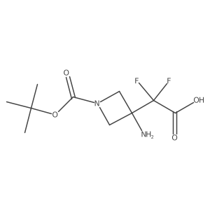 2-(3-Amino-1-tert-butoxycarbonyl-azetidin-3-yl)-2,2-difluoro-acetic acid结构式