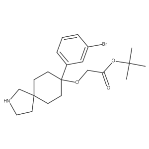 Tert-butyl 2-{[8-(3-bromophenyl)-2-azaspiro[4.5]decan-8-yl]oxy}acetate结构式