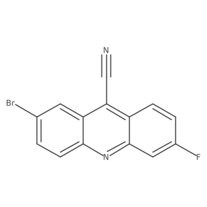 2-Bromo-6-fluoroacridine-9-carbonitrile结构式