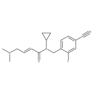 (E)-N-[(4-Cyano-2-fluorophenyl)methyl]-N-cyclopropyl-4-(dimethylamino)but-2-enamide结构式