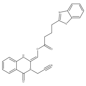 [3-(Cyanomethyl)-4-oxo-1,2,3,4-tetrahydroquinazolin-2-ylidene]methyl 4-(1,3-benzothiazol-2-yl)butanoate结构式
