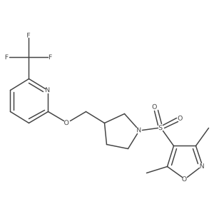 2-({1-[(3,5-Dimethyl-1,2-oxazol-4-yl)sulfonyl]pyrrolidin-3-yl}methoxy)-6-(trifluoromethyl)pyridine Structure