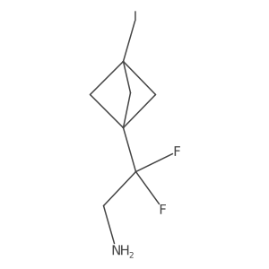 2,2-Difluoro-2-{3-iodobicyclo[1.1.1]pentan-1-yl}ethan-1-amine结构式