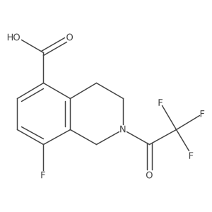 8-Fluoro-2-(2,2,2-trifluoroacetyl)-1,2,3,4-tetrahydroisoquinoline-5-carboxylic acid结构式