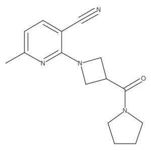 6-Methyl-2-[3-(pyrrolidine-1-carbonyl)azetidin-1-yl]pyridine-3-carbonitrile Structure