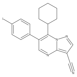 7-Cyclohexyl-6-(4-iodo-phenyl)-pyrazolo[1,5-a]pyrimidine-3-carbonitrile Structure