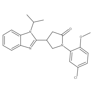 1-(5-chloro-2-methoxyphenyl)-4-[1-(propan-2-yl)-1H-1,3-benzodiazol-2-yl]pyrrolidin-2-one结构式