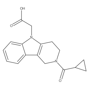 (2-Cyclopropanecarbonyl-1,2,3,4-tetrahydro-pyrido[4,3-b]indol-5-yl)-acetic acid结构式