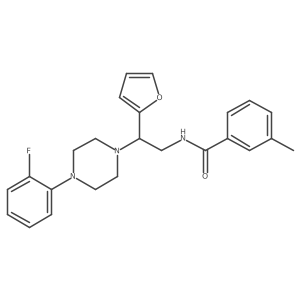 N-(2-(4-(2-fluorophenyl)piperazin-1-yl)-2-(furan-2-yl)ethyl)-3-methylbenzamide结构式
