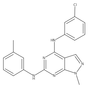 N~4~-(3-chlorophenyl)-1-methyl-N~6~-(3-methylphenyl)-1H-pyrazolo[3,4-d]pyrimidine-4,6-diamine Structure