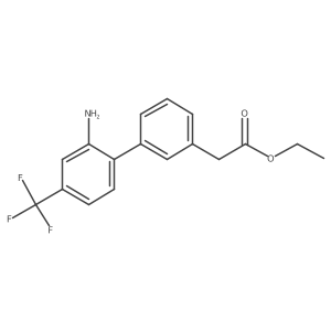 2'-Amino-4'-(trifluoromethyl)-[1,1'-biphenyl]-3-acetic acid ethyl ester结构式