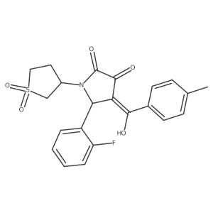 3-[2-(2-fluorophenyl)-4-hydroxy-3-(4-methylbenzoyl)-5-oxo-2,5-dihydro-1H-pyrrol-1-yl]-1lambda6-thiolane-1,1-dione Structure