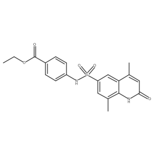 Ethyl 4-(4,8-dimethyl-2-oxo-1,2-dihydroquinoline-6-sulfonamido)benzoate结构式
