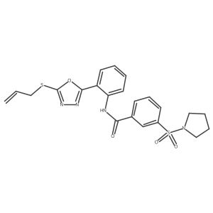 N-{2-[5-(prop-2-en-1-ylsulfanyl)-1,3,4-oxadiazol-2-yl]phenyl}-3-(pyrrolidin-1-ylsulfonyl)benzamide Structure