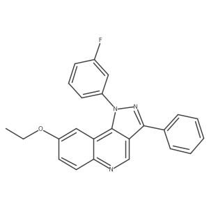 8-ethoxy-1-(3-fluorophenyl)-3-phenyl-1H-pyrazolo[4,3-c]quinoline结构式