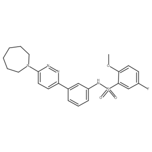 N-(3-(6-(azepan-1-yl)pyridazin-3-yl)phenyl)-5-fluoro-2-methoxybenzenesulfonamide结构式